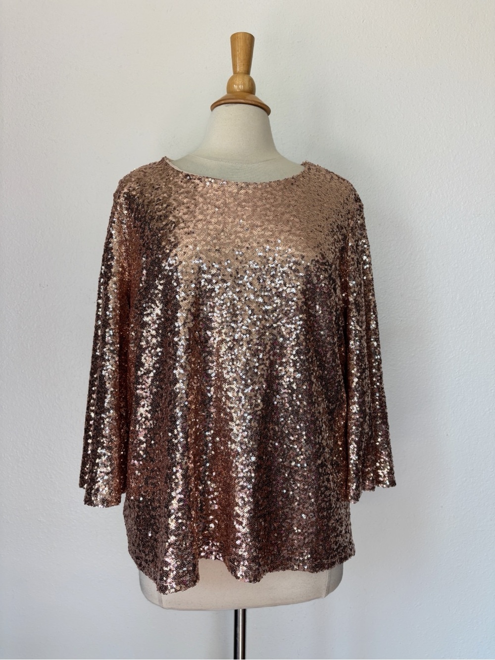 Cato Rose Gold Sequin Boatneck Blouse